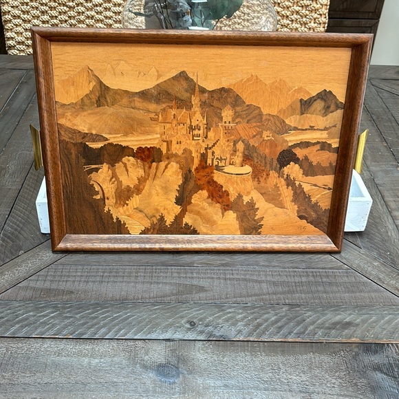 Vtg Buchschmid & Gretaux Stuttgart-Vaihingen wood inlay made in Germany - Picture 2 of 8